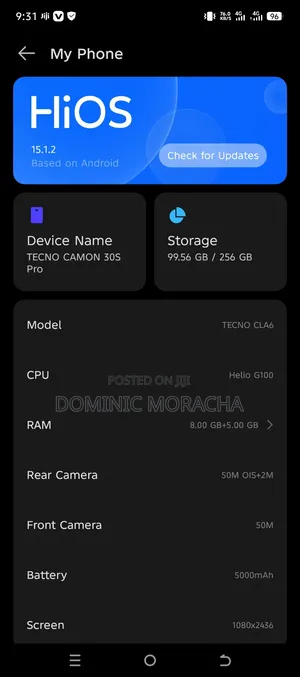 Tecno Camon 30S Pro 256 GB Gray