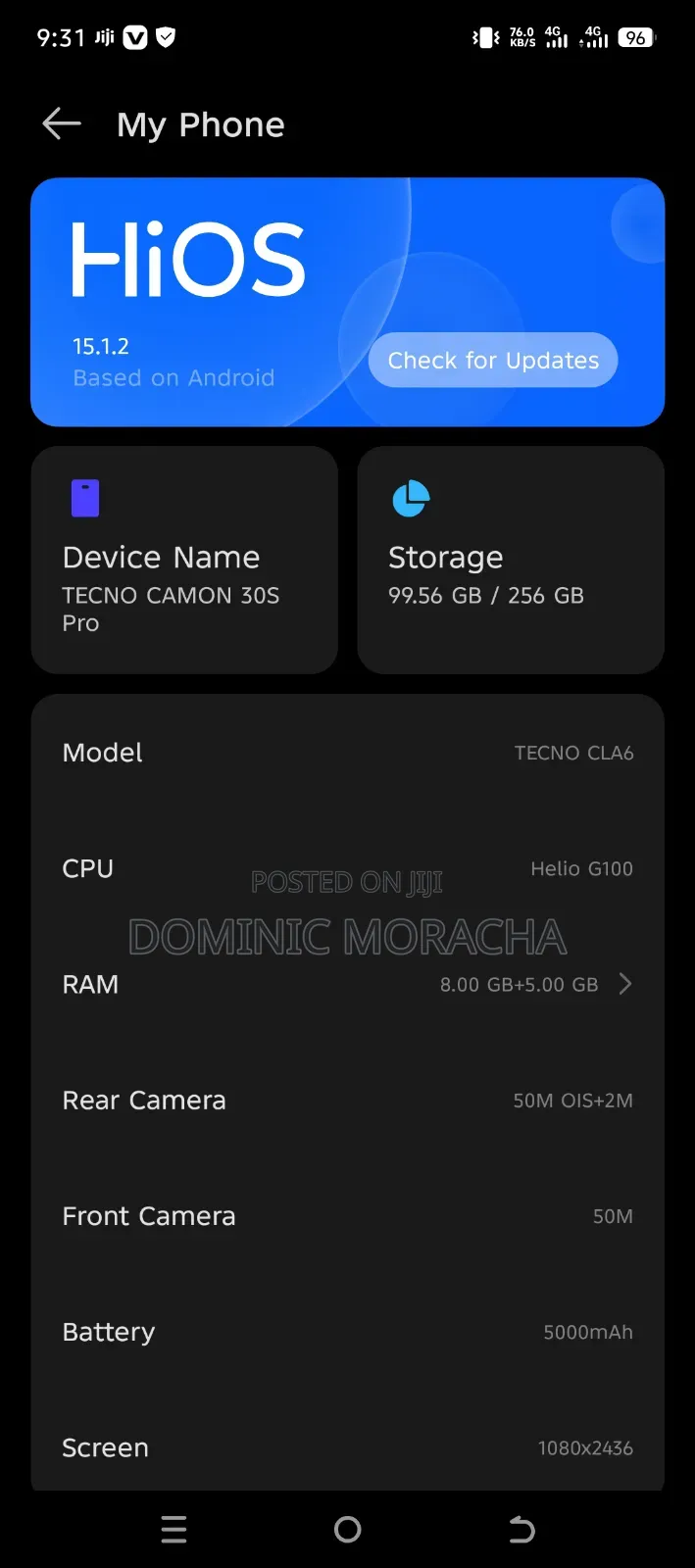 Tecno Camon 30S Pro 256 GB Gray