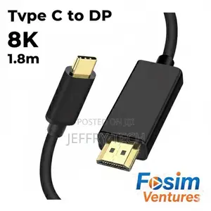 Usb Type-c To Displayport Cable – Ultra Hd, 1.8m (Black)