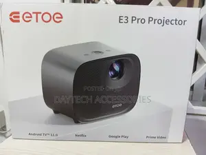 This Is an Etoe E3 Pro 1080p Smart Projector.