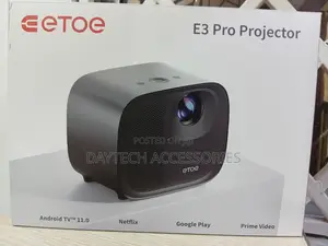 Etoe E3 Pro Android Tv 1080p Home Projector - Black