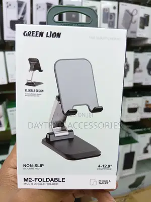 This Is a Green Lion M2 Foldable Mobile Holder Stand in Black.