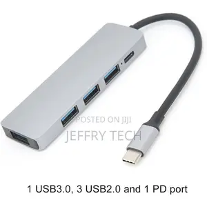 5-in-1 Usb-C to HDTV ( Hdmi) + Usb 3.0 Multiport Adapter Hub