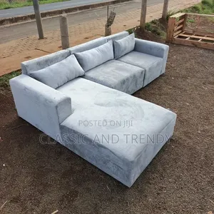 Modern Light Grey L-Seat 6 Seater