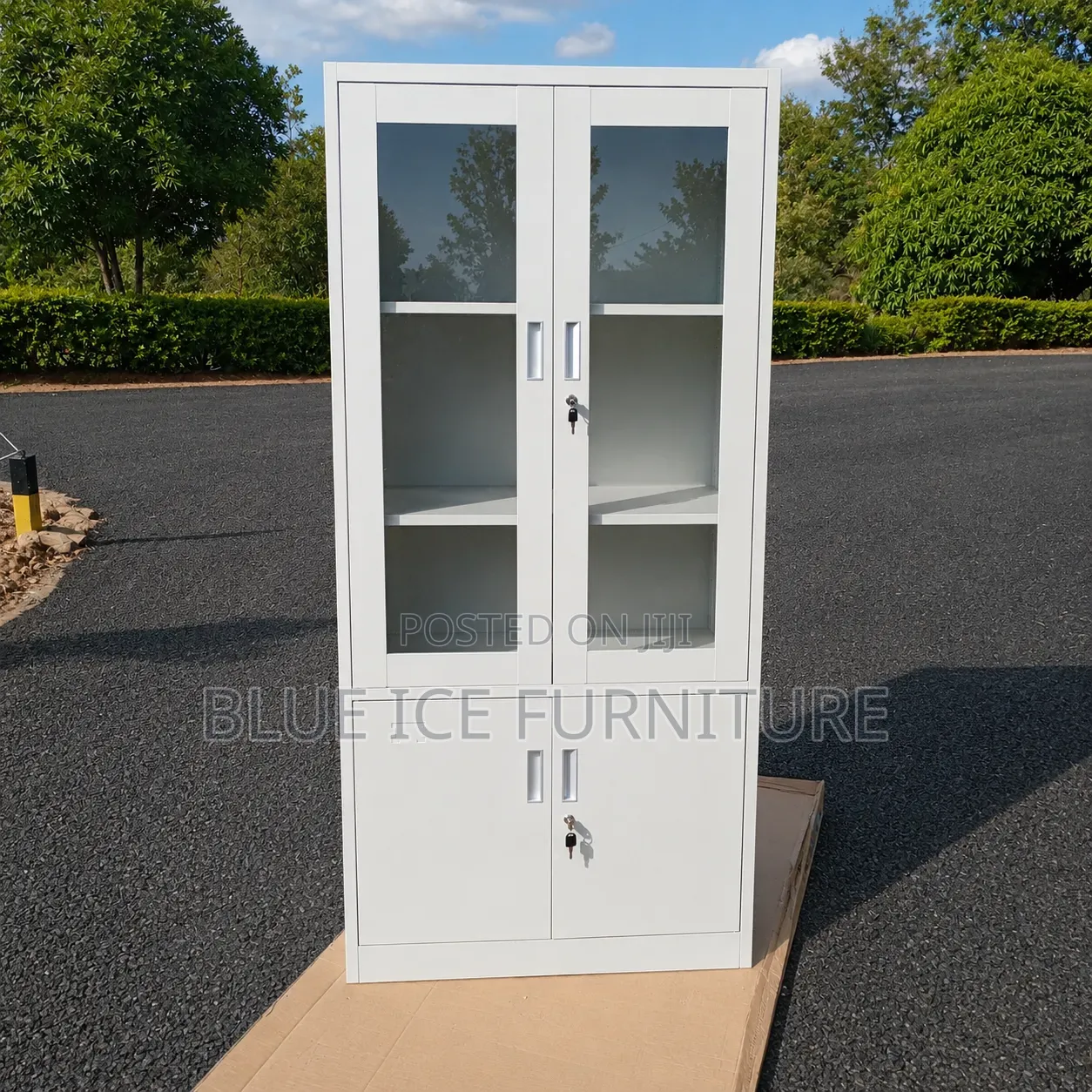 Lockable Office Glass Cabinet