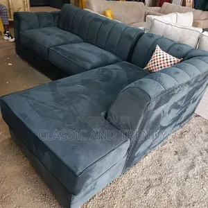 Elegant Dark Grey L_shaped Sofa