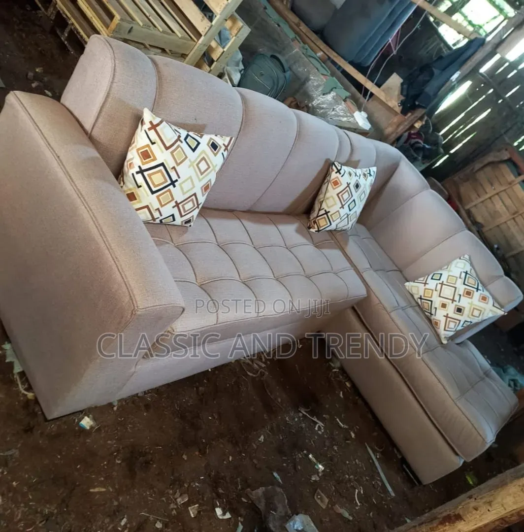 Stylish Beige L-Shaped Sofa