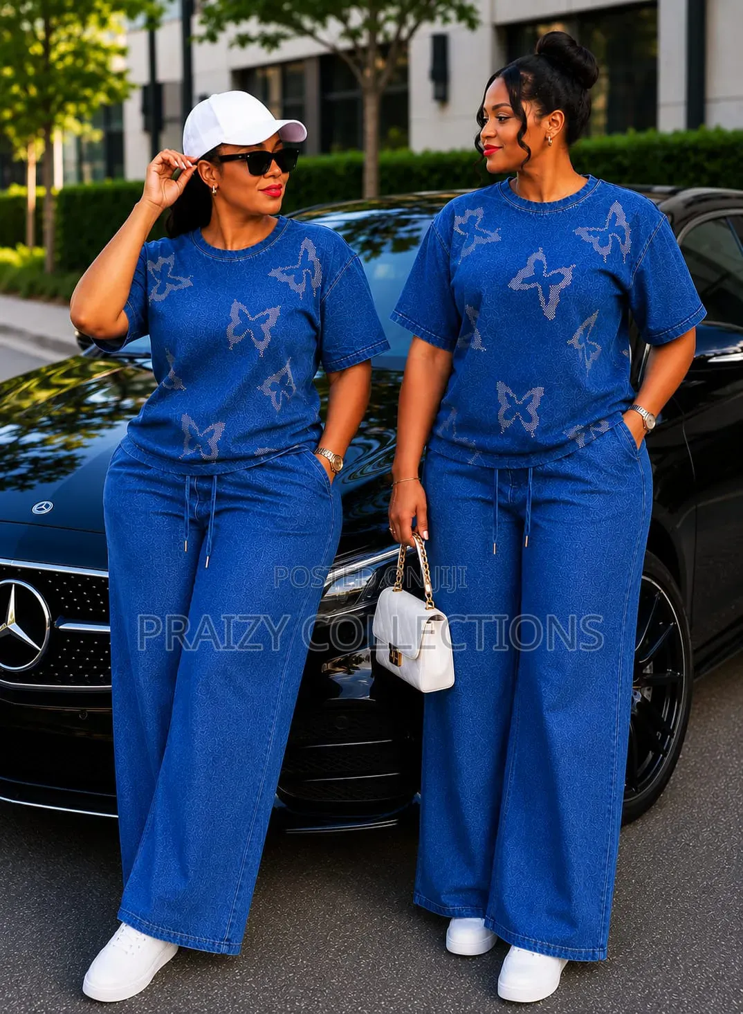 2piece Denim Ladies' Trouser Set