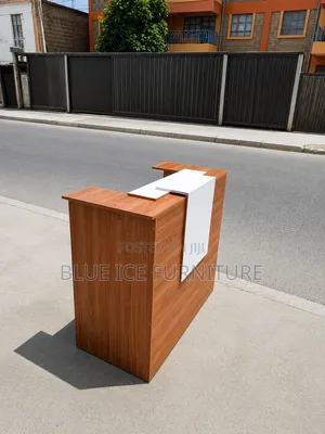 Walnut Reception Counter Desk