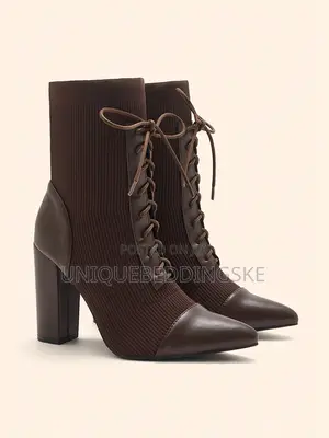 Cuccoo Basics Coffee Color Fashionable Mid Calf Boots