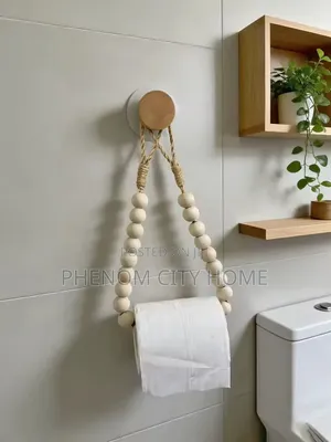 Wooden Bead Paper Towel Holder/Tissue Holder