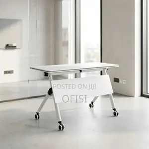 Foldable Table; 1.2m Movable Foldable Conference Table With Wheels