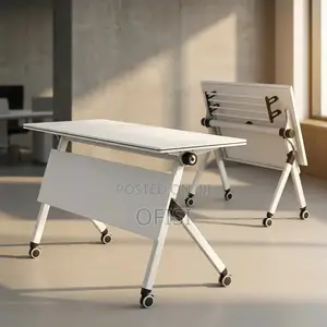 Foldable Table; 1.2m Movable Foldable Conference Table With Wheels