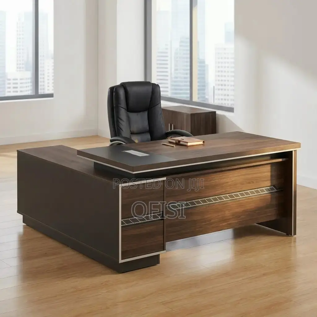 Office Desk; Modern L-Shaped Executive Office Desk