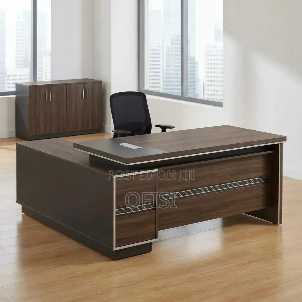 Office Desk; Modern L-Shaped Executive Office Desk