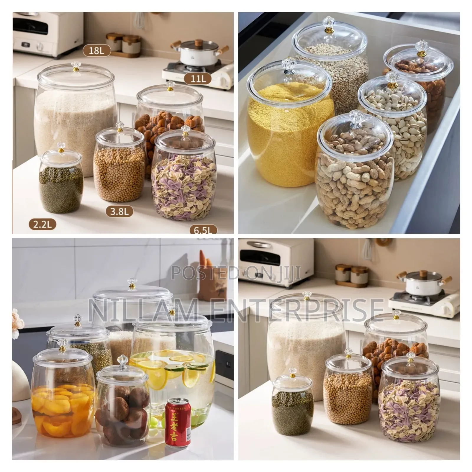 Transparent Airtight Durable Storage Jars