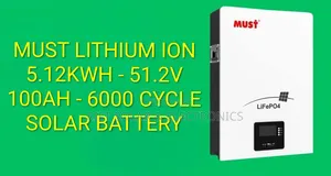 Must 5.12kwh - 5.12v Lithium Ion 6000 Cycle Battery