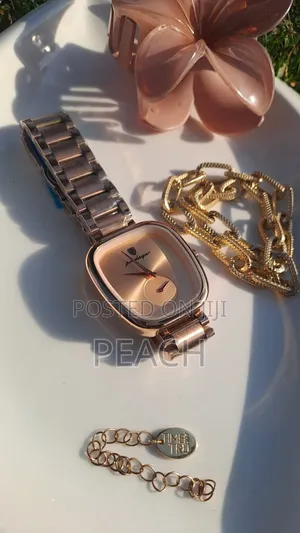 Brand New Poedagar Elegant Rose Gold Watch• Cushion Case With Sub-Dial