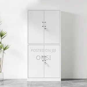 Office Cabinet; 4 Door Metallic Office Cabinet With 4 Shelves