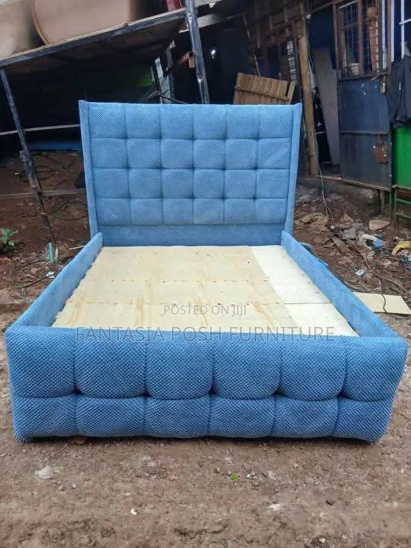 Blue Tufted Bed 4 by 6
