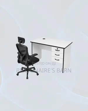 Practical 1m Desk and Black Flip-Up Arms Ergonomic Chair for Task Flow