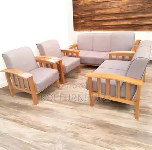 Sofa Set; Six Seaters Leather Cushioned Home Office Sofa Set