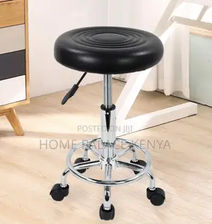 Rolling Stool: Adjustable Black Saddle Stool With 5 Casters