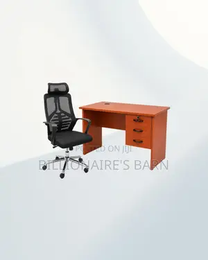 Practical 1m Desk and High-Back Ergonomic Mesh Chair for Workday Focus