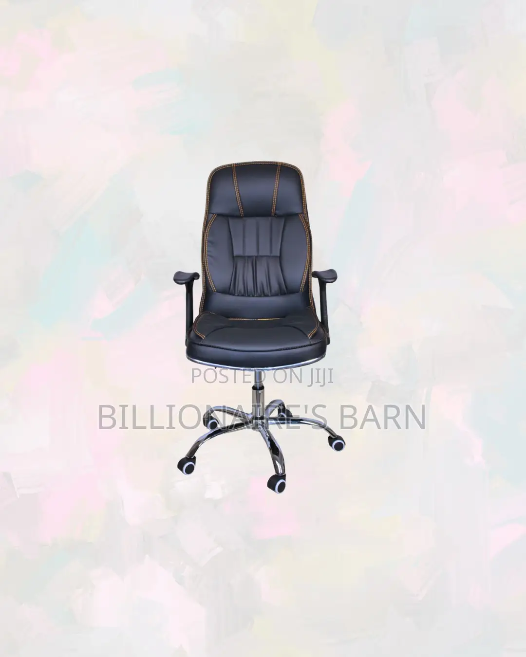 Practical Executive Leather Office Chair High Back for Work From Home