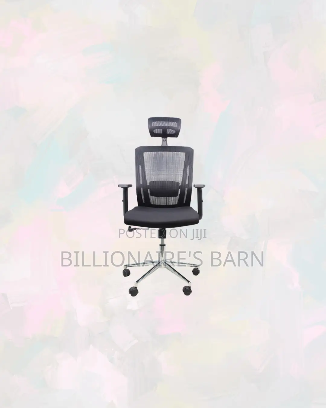 Practical Black Mesh Office Chair With Headrest for Work From Home