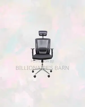 Practical Black Mesh Office Chair With Headrest for Work From Home