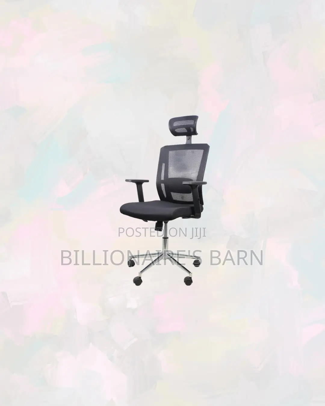 Practical Black Mesh Office Chair With Headrest for Work From Home
