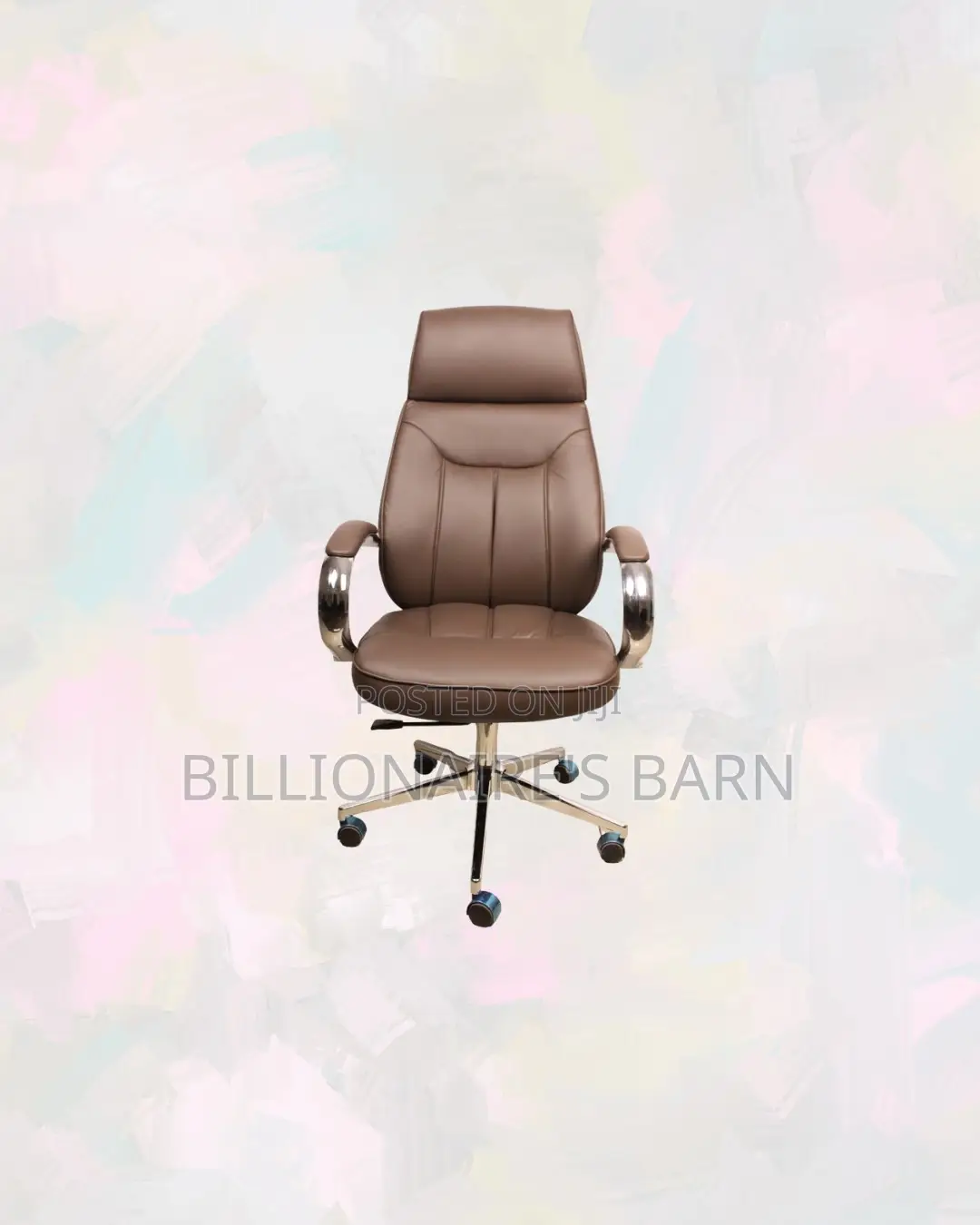 Practical Brown Executive Leather Chair High Back for Work From Home