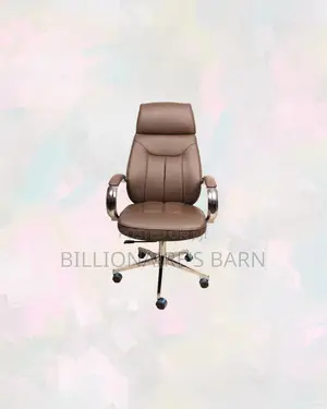 Practical Brown Executive Leather Chair High Back for Work From Home