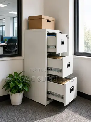 3-Drawer White Storage Locker
