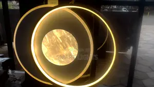 Modern Luxury Led Ring Chandelier With Marble Center- Warm White Ceili
