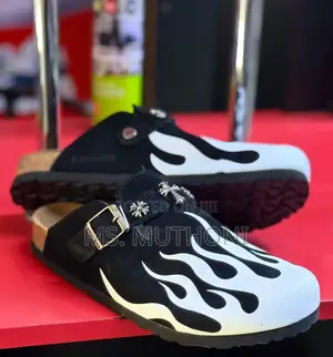 Streetwear Custom-Designed Flame-Edition Suede Clogs