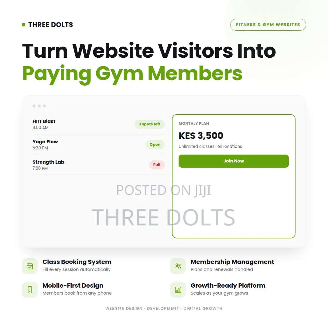 Gym Fitness Studio Website Design | Class Booking Website Developer