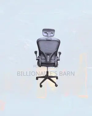 Practical Grey Ergonomic Office Chair With Headrest, Shared Office Use