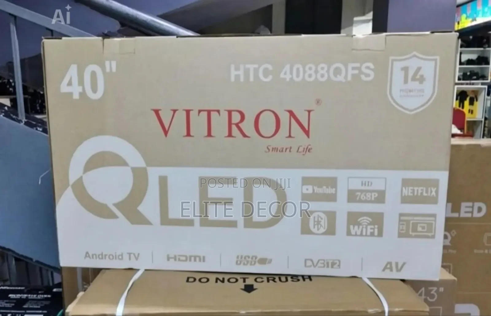 Vitron 40 Inch Smart Android Tv Wi-Fi | Netflix | Youtube | Bluetooth