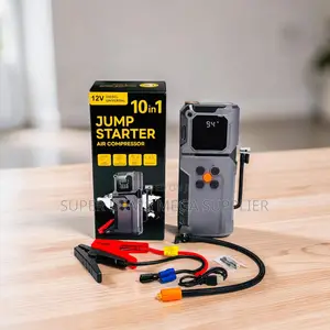 Powerful 10-in-1 Car Jump Starter Digital Air Compressor Inflator