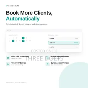 Booking Website Design With Online Scheduling Calendar Sync