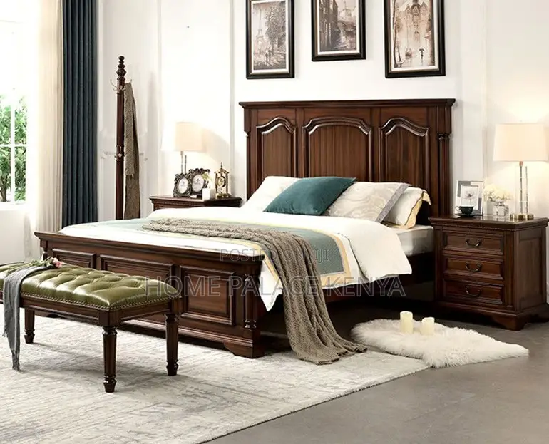 King Bed: Monarch Solid Mahogany Bed With Nightstands