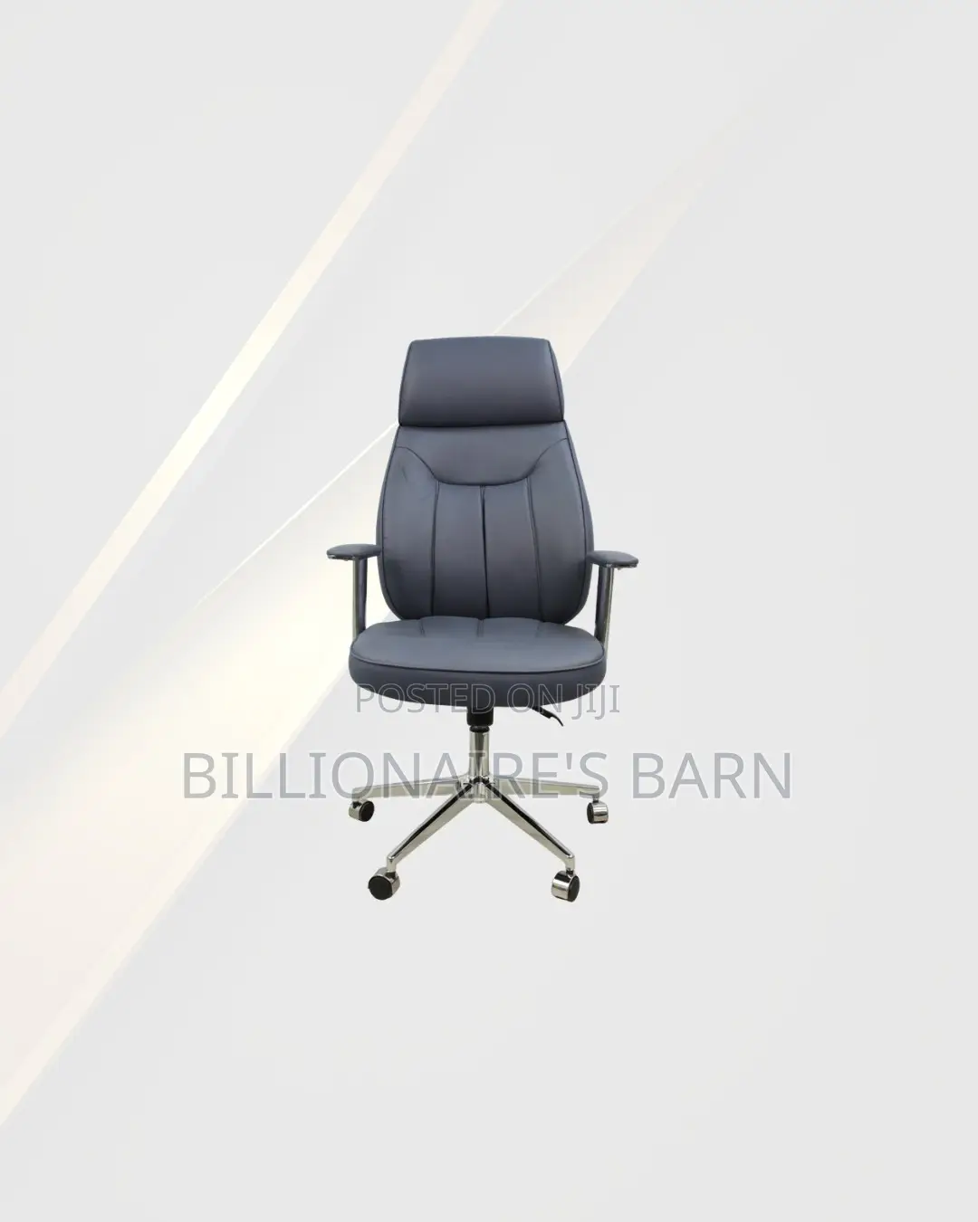 Practical Grey Executive Leather Chair High Back for Shared Office Use