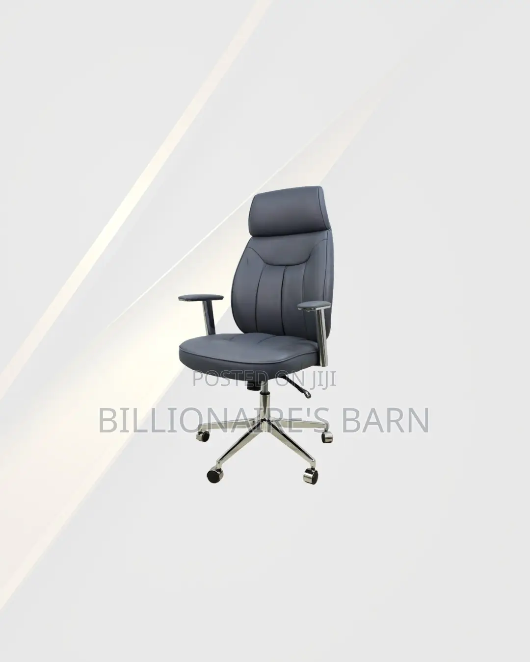 Practical Grey Executive Leather Chair High Back for Shared Office Use