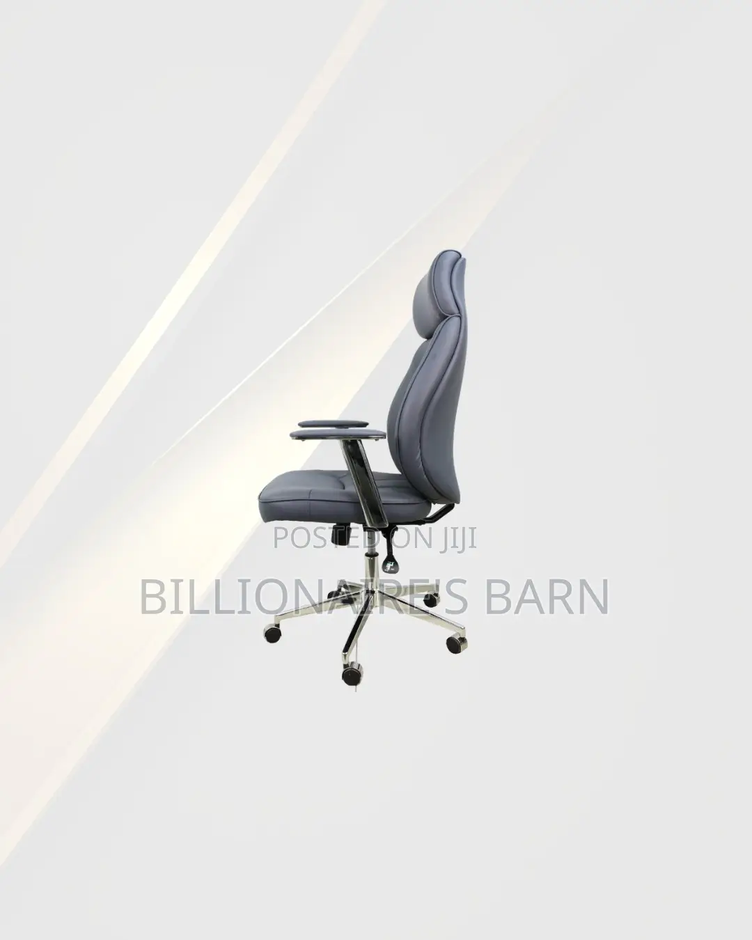 Practical Grey Executive Leather Chair High Back for Shared Office Use