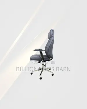 Practical Grey Executive Leather Chair High Back for Shared Office Use