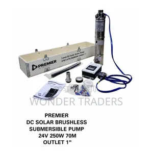 Premier Dc Solar Brushless Submersible Pump 24v 250 70m Outlet 1"