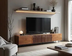Tv Cabinet: Timber Linear Tv Cabinet
