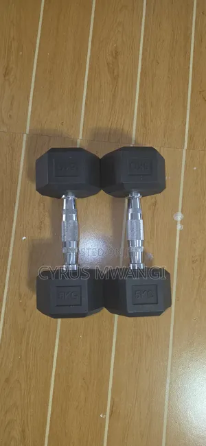 5kg Stainless Steel Hexagon Dumbells Pair